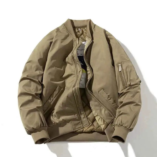 Unisex MA1 Bomber Jacket Winter Autumn Military Solid Windbreaker Hooded With Pockets Vintage Style Coat