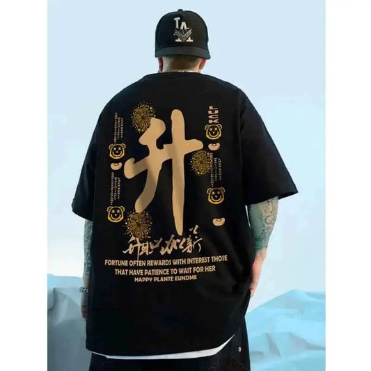 Japanese Samurai Spirit T Shirt for Men Loose Oversized 100 Percent Cotton Bushido Graphic Tee