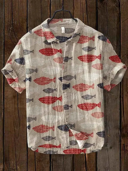 Mens 3D Printed Casual Shirt For Vacation Beachwear Lightweight Breathable Summer Top