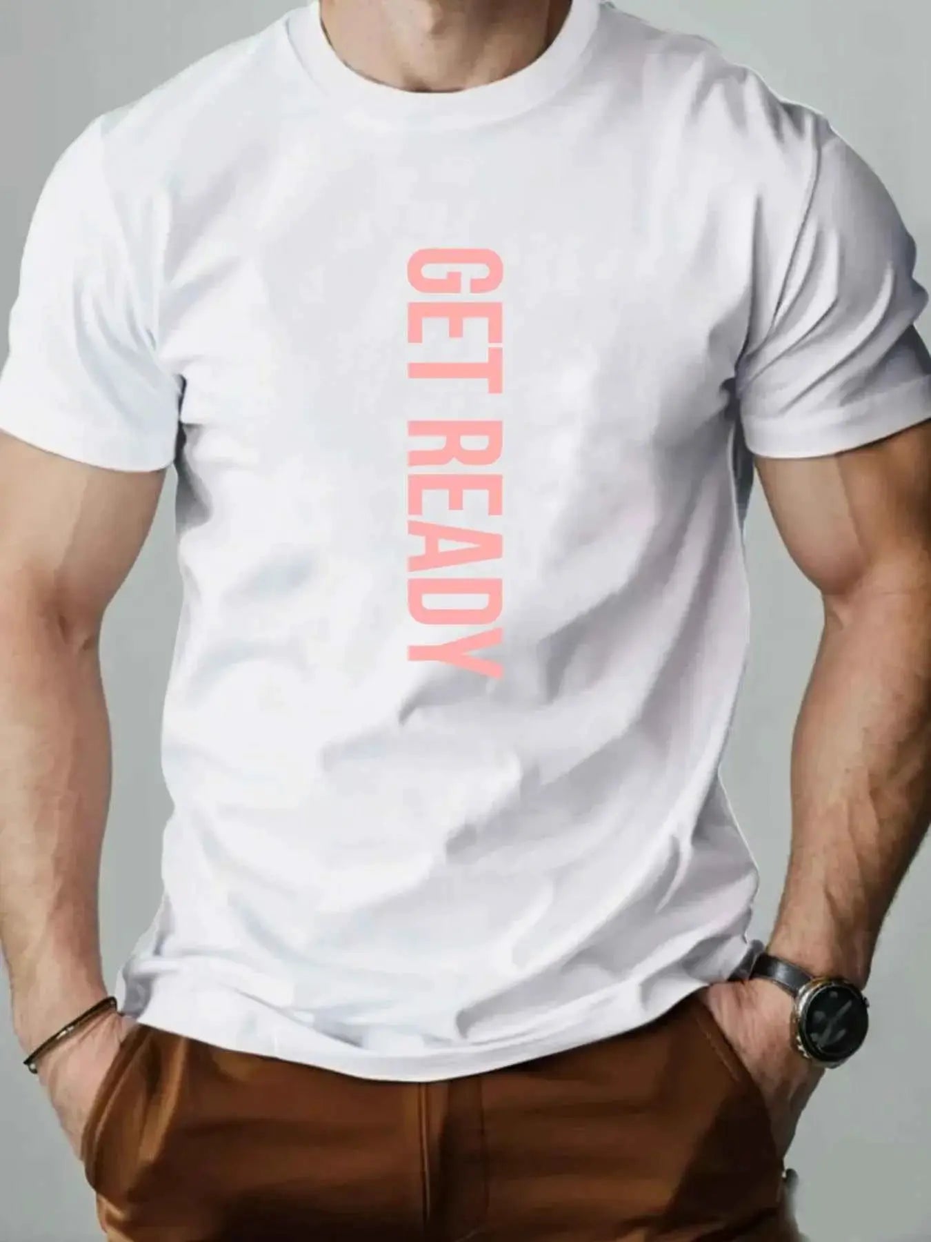 Summer Mens T Shirt Getfeady Pattern Print 100 Percent Cotton Breathable Oversized Round Neck Graphic Tee High Quality