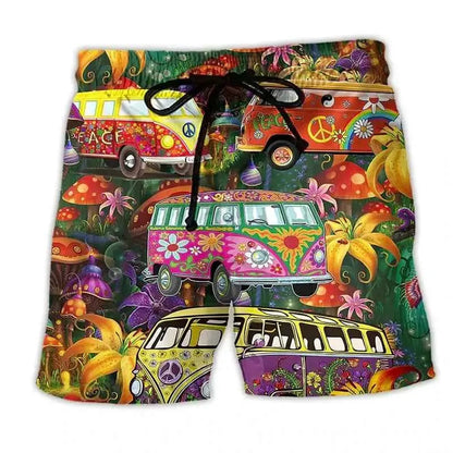 Colorful Graffiti 3D Printed Surfing Board Shorts For Men And Boys Cool Summer Beach Swim Trunks Street Style Hip Hop