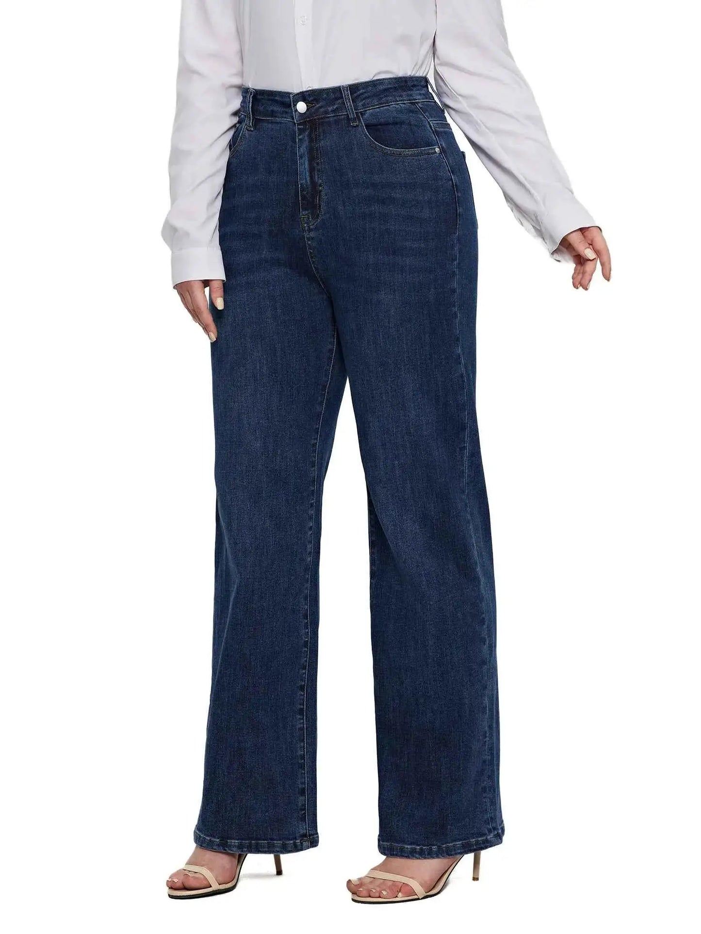 Plus Size Wide Leg Jeans For Women By TeenStylo Comfortable Denim Trousers For Everyday Comfort