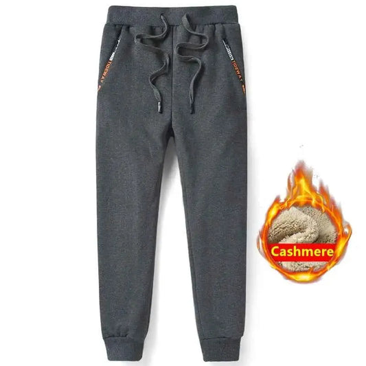 Men's Lamb Cashmere Thickened Trousers Winter Warm Sweatpants Casual Sports Joggers