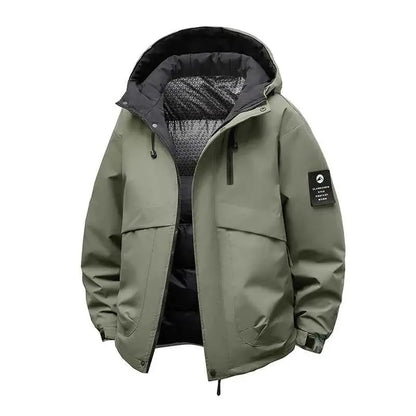 Winter Men Waterproof Windproof Puffer Hooded Jacket Outdoor Thick Casual Parka Fashion Coat