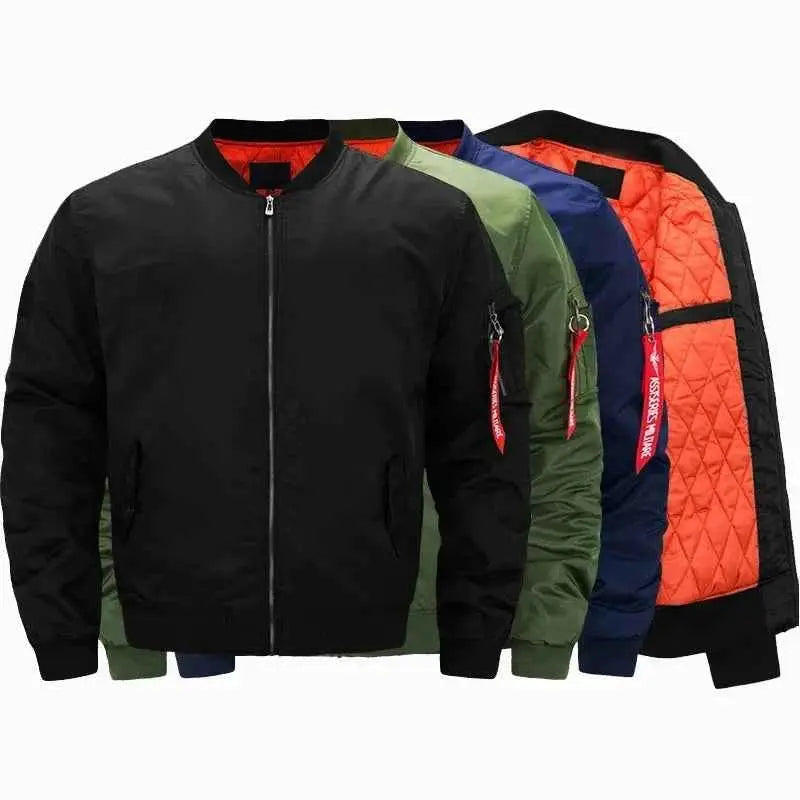 MA 1 Flight Bomber Jacket For Men Waterproof Winter Coat Casual Zipper Plus Size 8XL