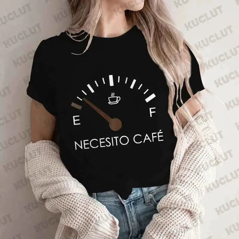 Spanish I Need Coffee Women T Shirt Graphic Tee Casual Short Sleeve Comfortable Fit Sizes XXS To M