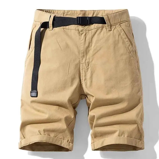 Mens Summer Solid Classic Cargo Shorts Cotton Jogger Bermuda Beach Vintage Twill