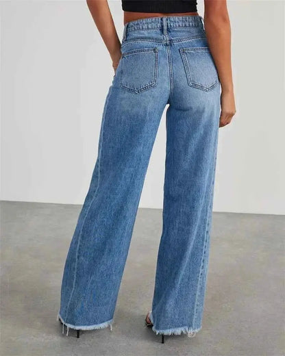 Women Street Straight Leg Jeans Loose Fit From TeenStylo For Casual Everyday Wear Denim