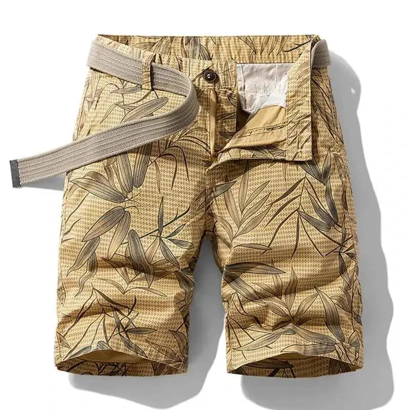 Mens Summer Casual Cargo Shorts Camouflage Cotton Twill With Pockets Jogger Style Vintage