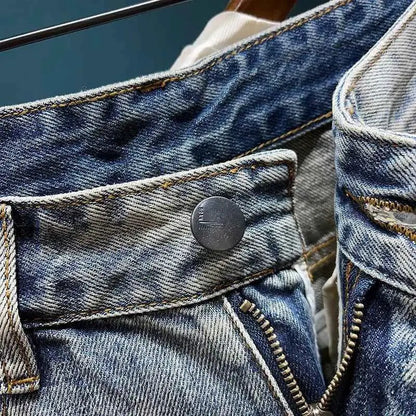 Korean Ripped Mens Denim Shorts Vintage Style Casual Summer Everyday Wear TeenStylo