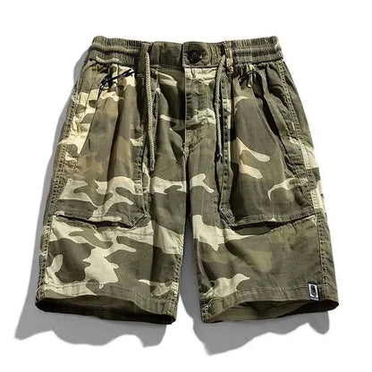 Men Summer Casual Classic Multi Pocket Camouflage Cotton Cargo Shorts Vintage Twill