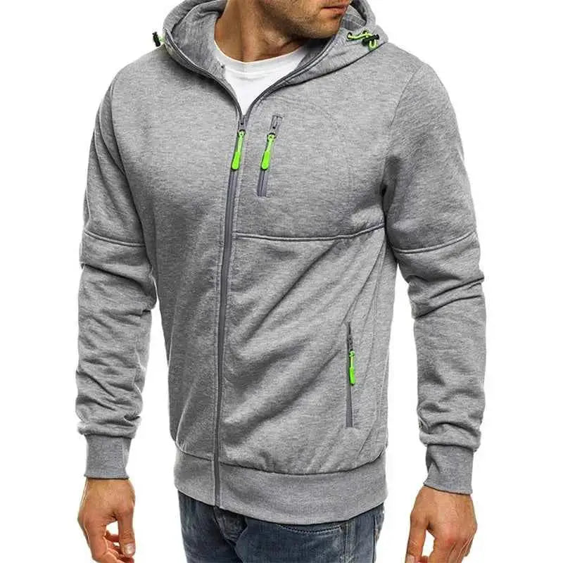 Men's Hoodies Sweatshirts Zip Up Hoodie Tracksuit Solid Long Sleeve Hooded Sweatshirt Spring Autumn Casual M-4XL Hoody