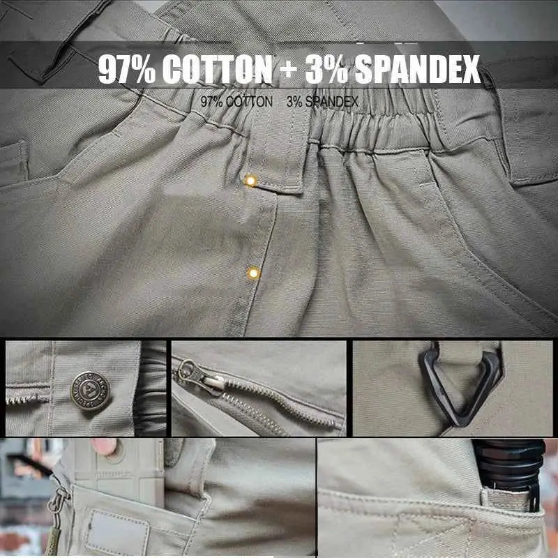 IX9 97 Percent Stretch Cotton Men Military Tactical Cargo Pants SWAT Combat Army Trousers With Multiple Pockets