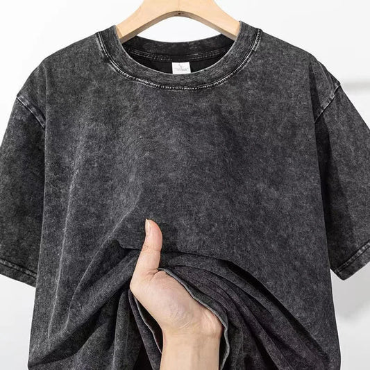Men's Heavy Cotton Vintage Washed Oversized Summer Streetwear T Shirt | TeenStylo - TeenStylo