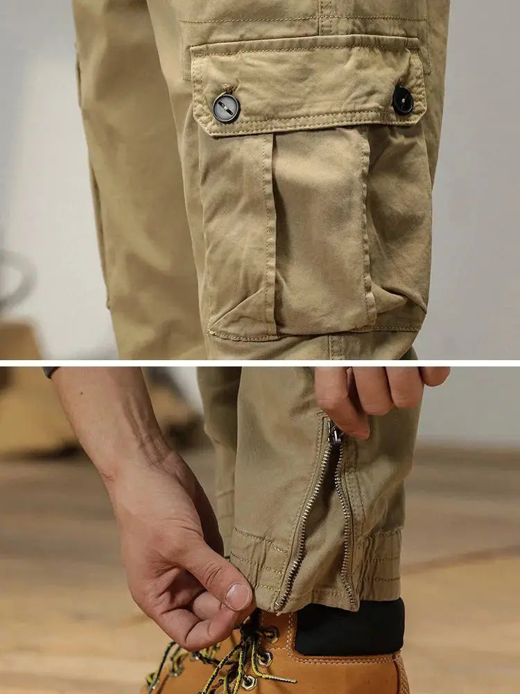 Men's Multi Pocket Cargo Skinny Jogger Breathable Cotton Blend Streetwear Pants | TeenStylo - TeenStylo