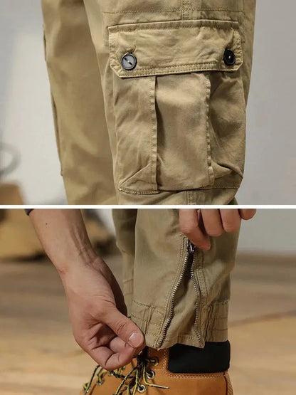 Men's Multi Pocket Cargo Skinny Jogger Breathable Cotton Blend Streetwear Pants | TeenStylo - TeenStylo