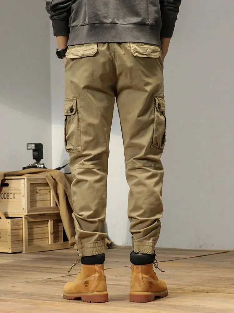 Men's Multi Pocket Cargo Skinny Jogger Breathable Cotton Blend Streetwear Pants | TeenStylo - TeenStylo