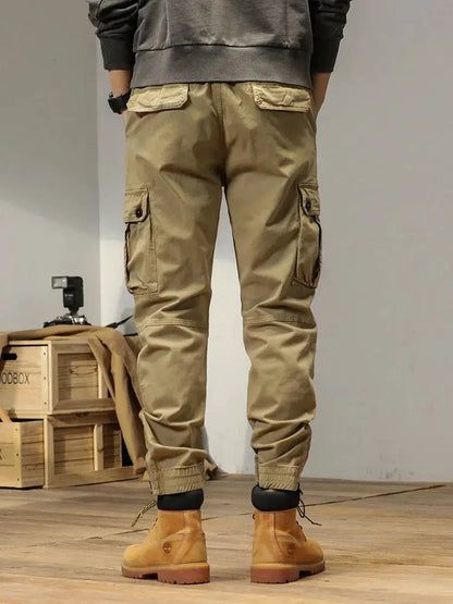 Men's Multi Pocket Cargo Skinny Jogger Breathable Cotton Blend Streetwear Pants | TeenStylo - TeenStylo