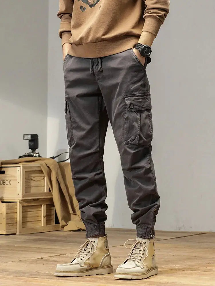 Men's Multi Pocket Cargo Skinny Jogger Breathable Cotton Blend Streetwear Pants | TeenStylo - TeenStylo