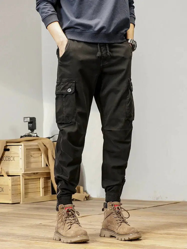 Men's Multi Pocket Cargo Skinny Jogger Breathable Cotton Blend Streetwear Pants | TeenStylo - TeenStylo