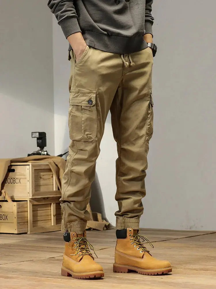 Men's Multi Pocket Cargo Skinny Jogger Breathable Cotton Blend Streetwear Pants | TeenStylo - TeenStylo