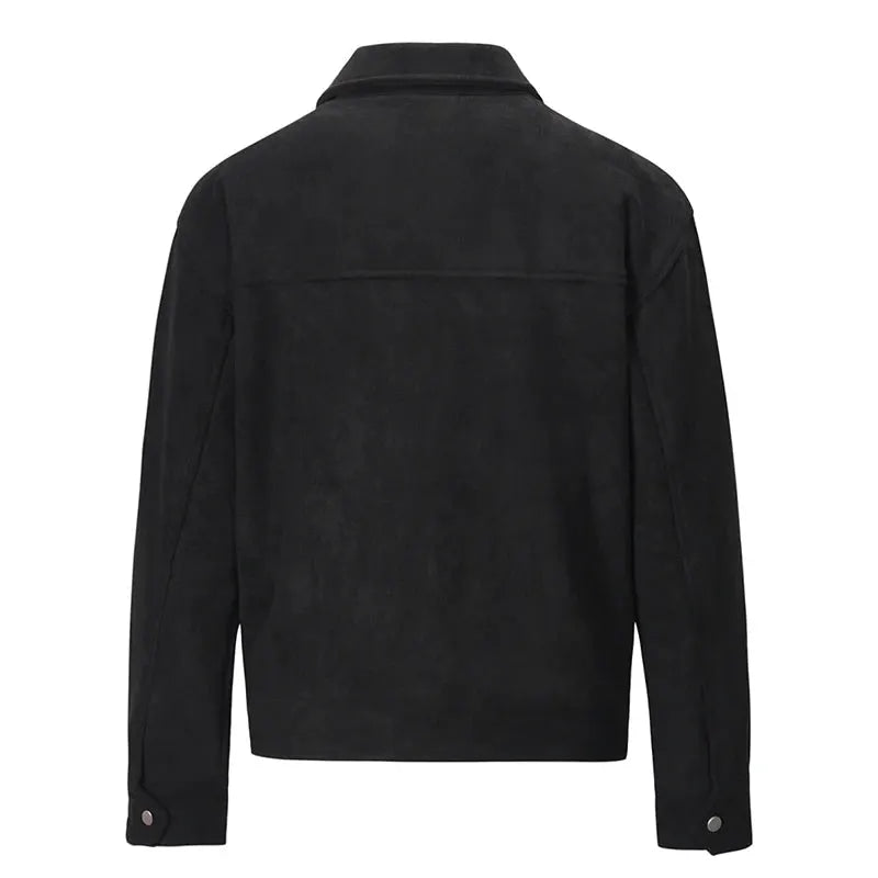 Men's Suede Bomber Jacket Streetwear Harajuku Vintage Cargo Pocket Outerwear | TeenStylo - TeenStylo