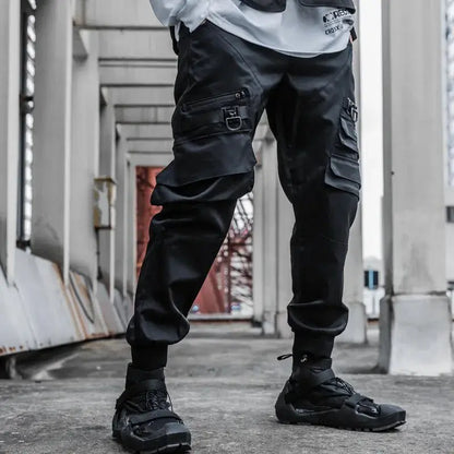 Men's Tactical Elastic Waist Cargo Joggers With Multi Pocket Techwear For Streetwear | TeenStylo - TeenStylo