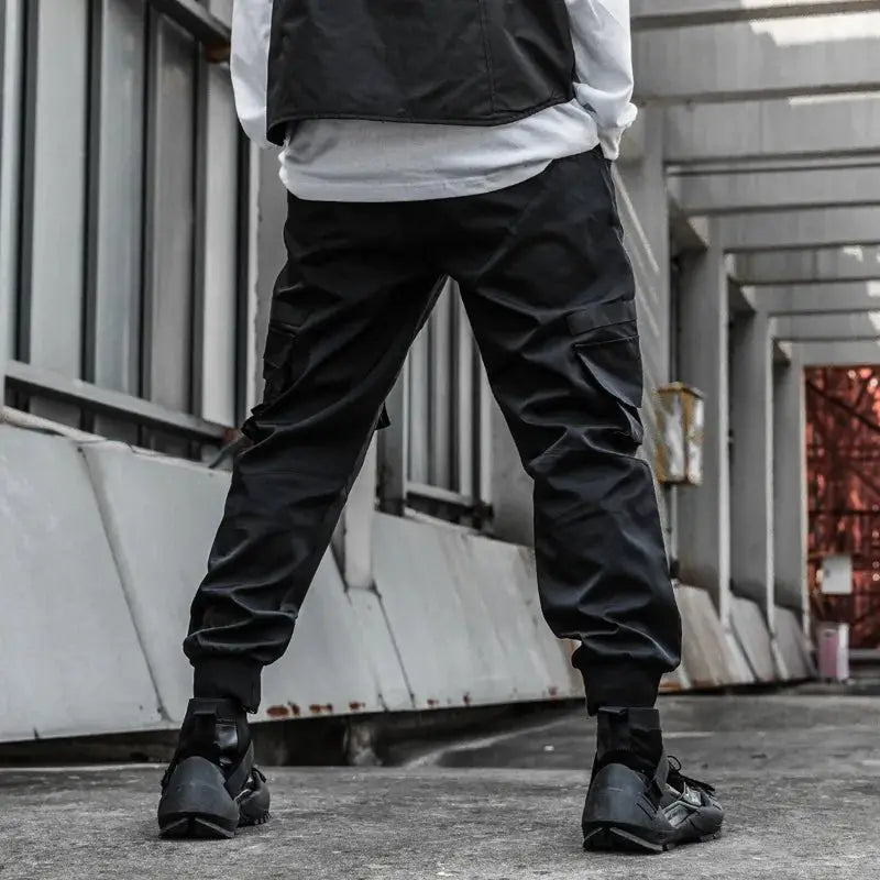 Men's Tactical Elastic Waist Cargo Joggers With Multi Pocket Techwear For Streetwear | TeenStylo - TeenStylo