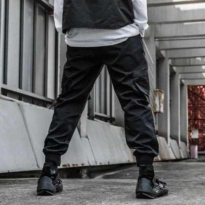 Men's Tactical Elastic Waist Cargo Joggers With Multi Pocket Techwear For Streetwear | TeenStylo - TeenStylo