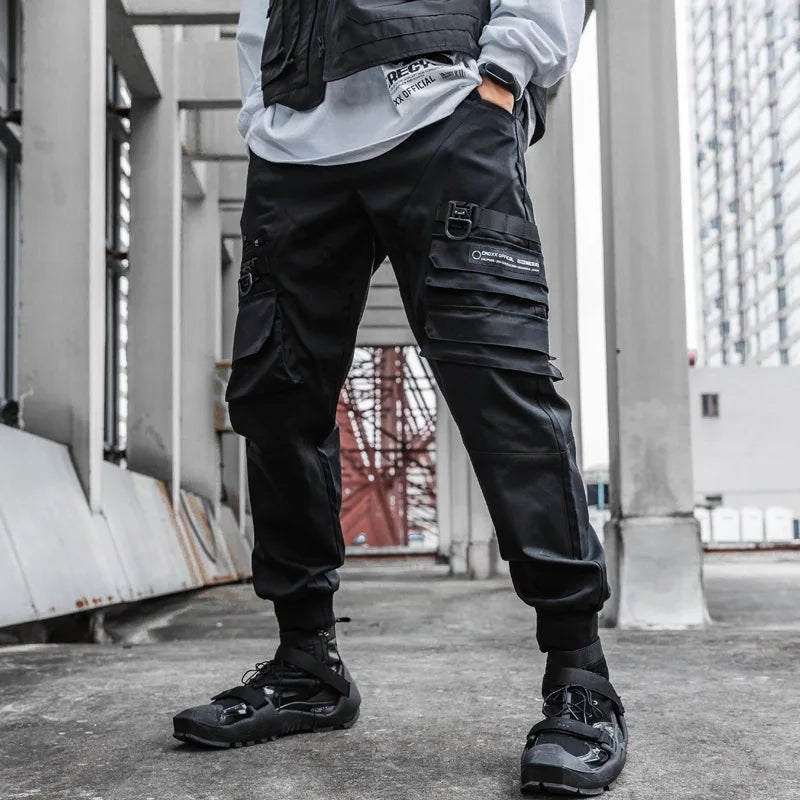 Men's Tactical Elastic Waist Cargo Joggers With Multi Pocket Techwear For Streetwear | TeenStylo - TeenStylo