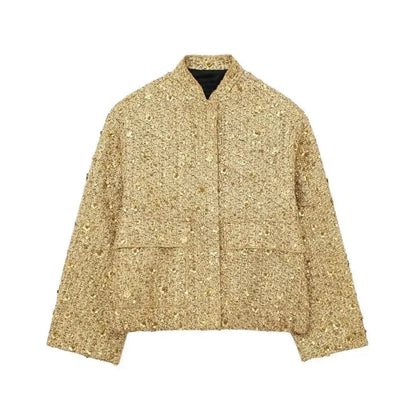 Sequin Glitter Women's Bomber Jacket In Multiple Colors Shimmering Partywear | TeenStylo - TeenStylo