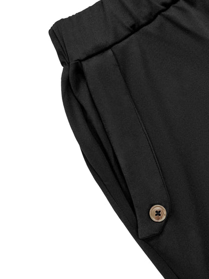 Women's High Waist Bermuda Shorts With Pockets Knee Length Loose Fit Shorts | TeenStylo - TeenStylo