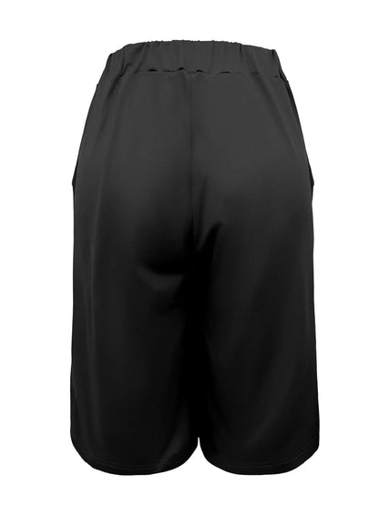 Women's High Waist Bermuda Shorts With Pockets Knee Length Loose Fit Shorts | TeenStylo - TeenStylo