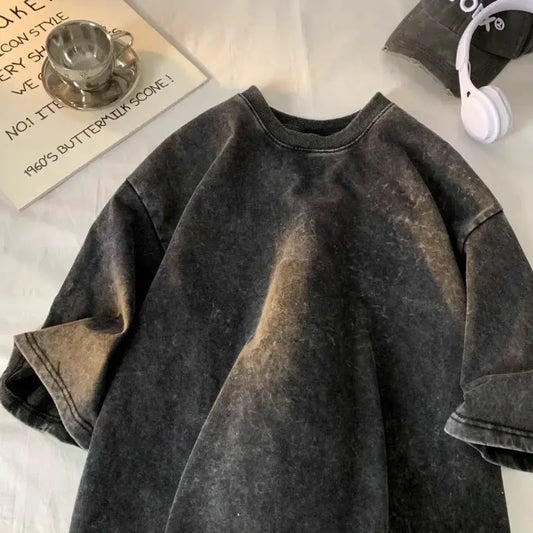 Women's Oversized Y2k Acid Wash Mineral T Shirt | TeenStylo - TeenStylo