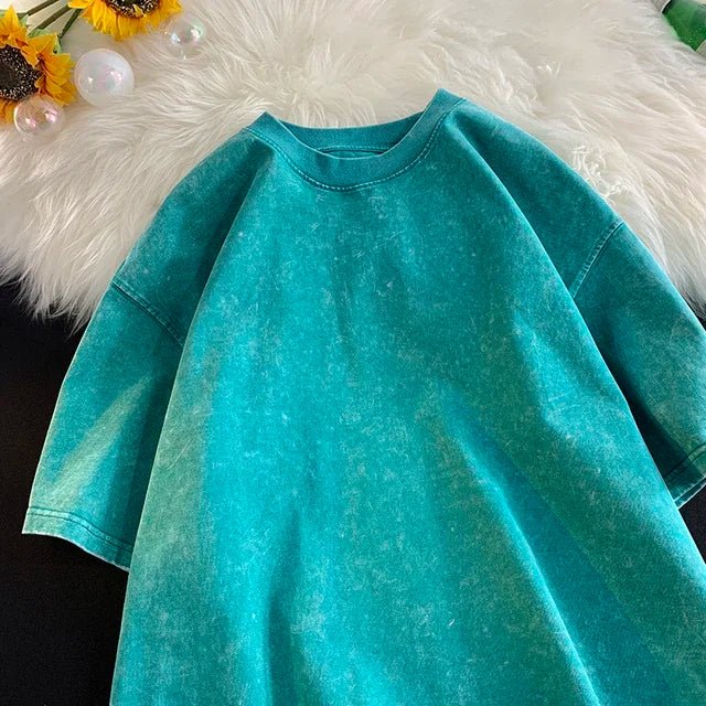 Women's Oversized Y2k Acid Wash Mineral T Shirt | TeenStylo - TeenStylo