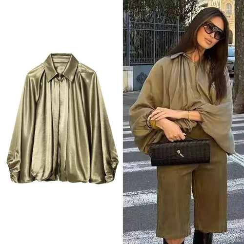 Women's Ruched Puffy Oversized Casual Outerwear Trendy Warm Bomber Jacket | TeenStylo - TeenStylo