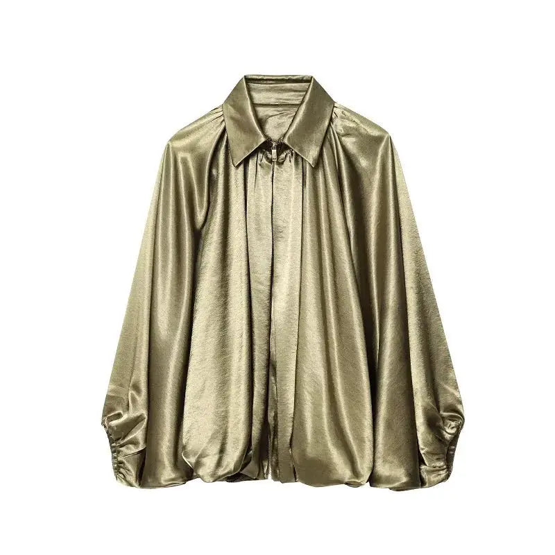 Women's Ruched Puffy Oversized Casual Outerwear Trendy Warm Bomber Jacket | TeenStylo - TeenStylo