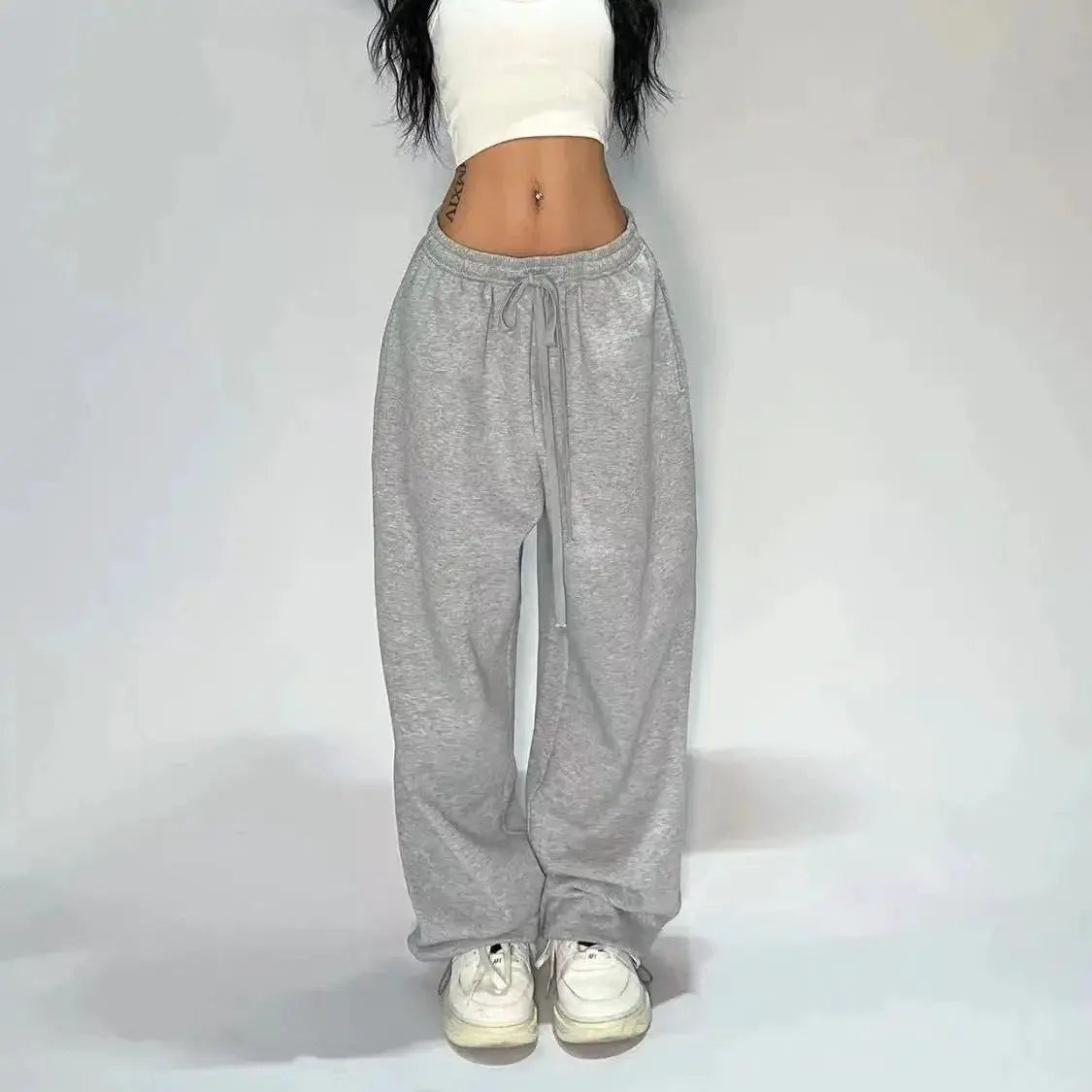 Women's Y2K Baggy With Pockets Elastic Waist Wide Leg Vintage Streetwear Pants | TeenStylo - TeenStylo