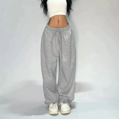 Women's Y2K Baggy With Pockets Elastic Waist Wide Leg Vintage Streetwear Pants | TeenStylo - TeenStylo