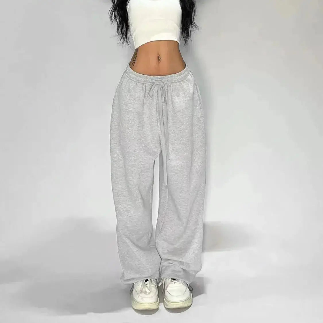 Women's Y2K Baggy With Pockets Elastic Waist Wide Leg Vintage Streetwear Pants | TeenStylo - TeenStylo