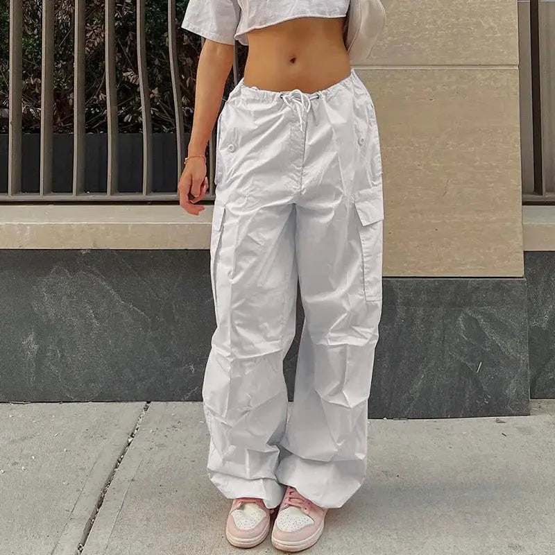 Women's Y2K Oversized Parachute Plus Size Cargo Streetwear Sweatpants | TeenStylo - TeenStylo